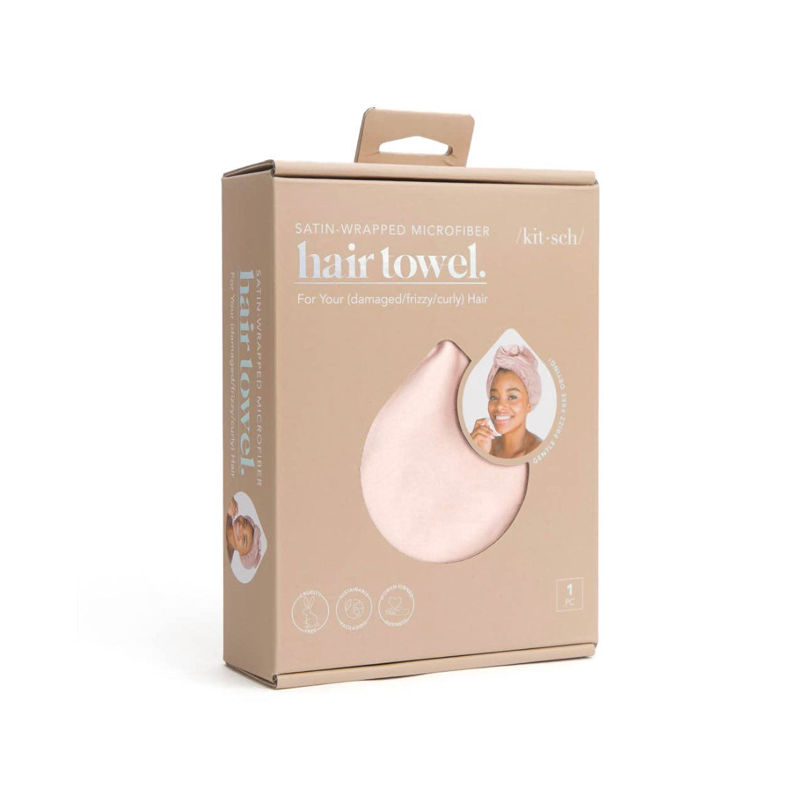 Satin Wrapped Microfiber Hair Towel